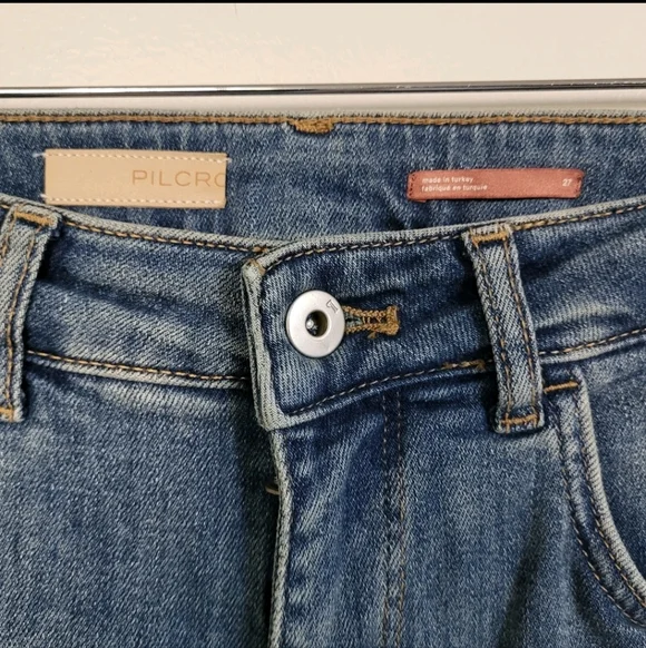 Pilcro Anthropologie The Demilune Boot Stretch Denim Jeans Mid Size 27 - Picture 5 of 10